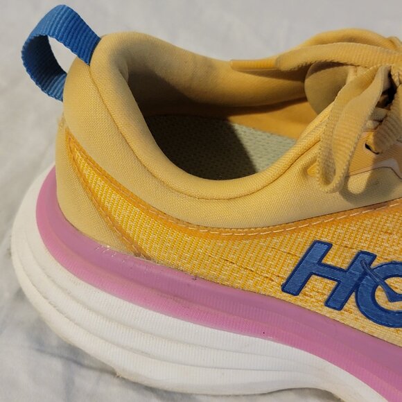 Hoka One One Bondi 8 ‘Impala/Cyclamen Running Gym Training Women’s Sz 5B Yellow - Picture 4 of 15